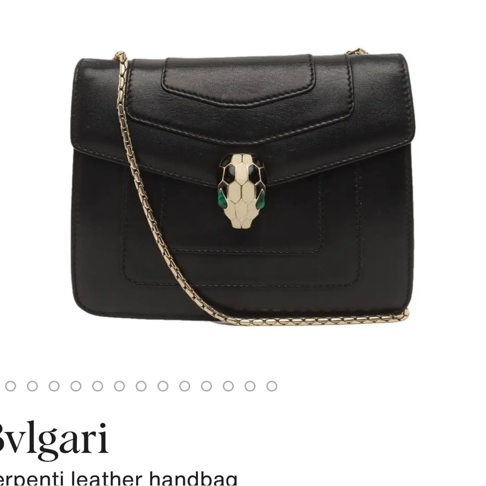 Bulgari Black Leather Handbag